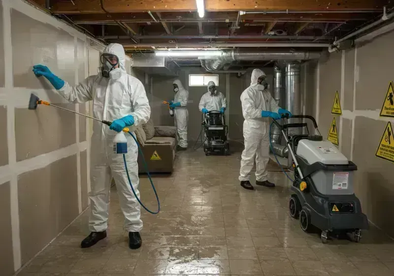 Basement Moisture Removal and Structural Drying process in Pine Manor, FL